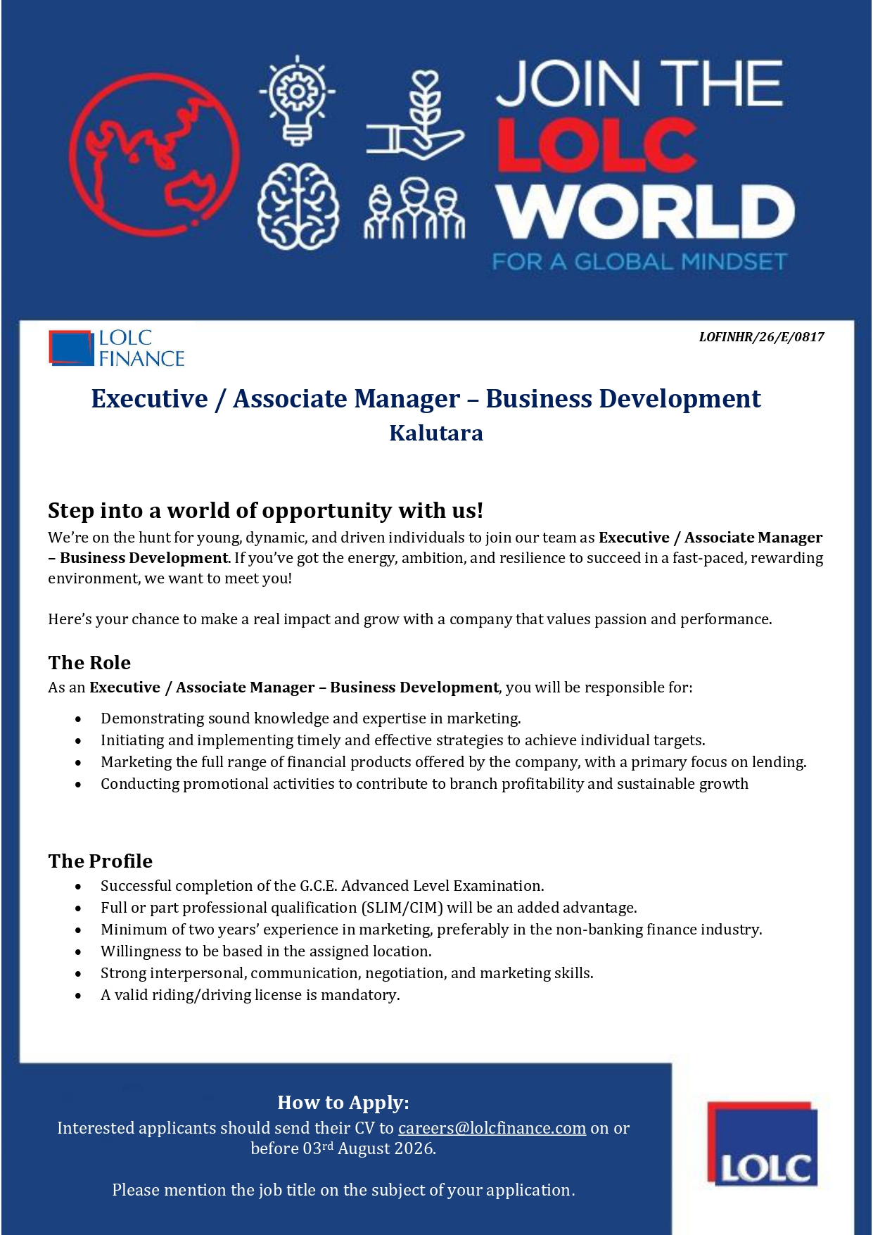 Global Mindset vacancy