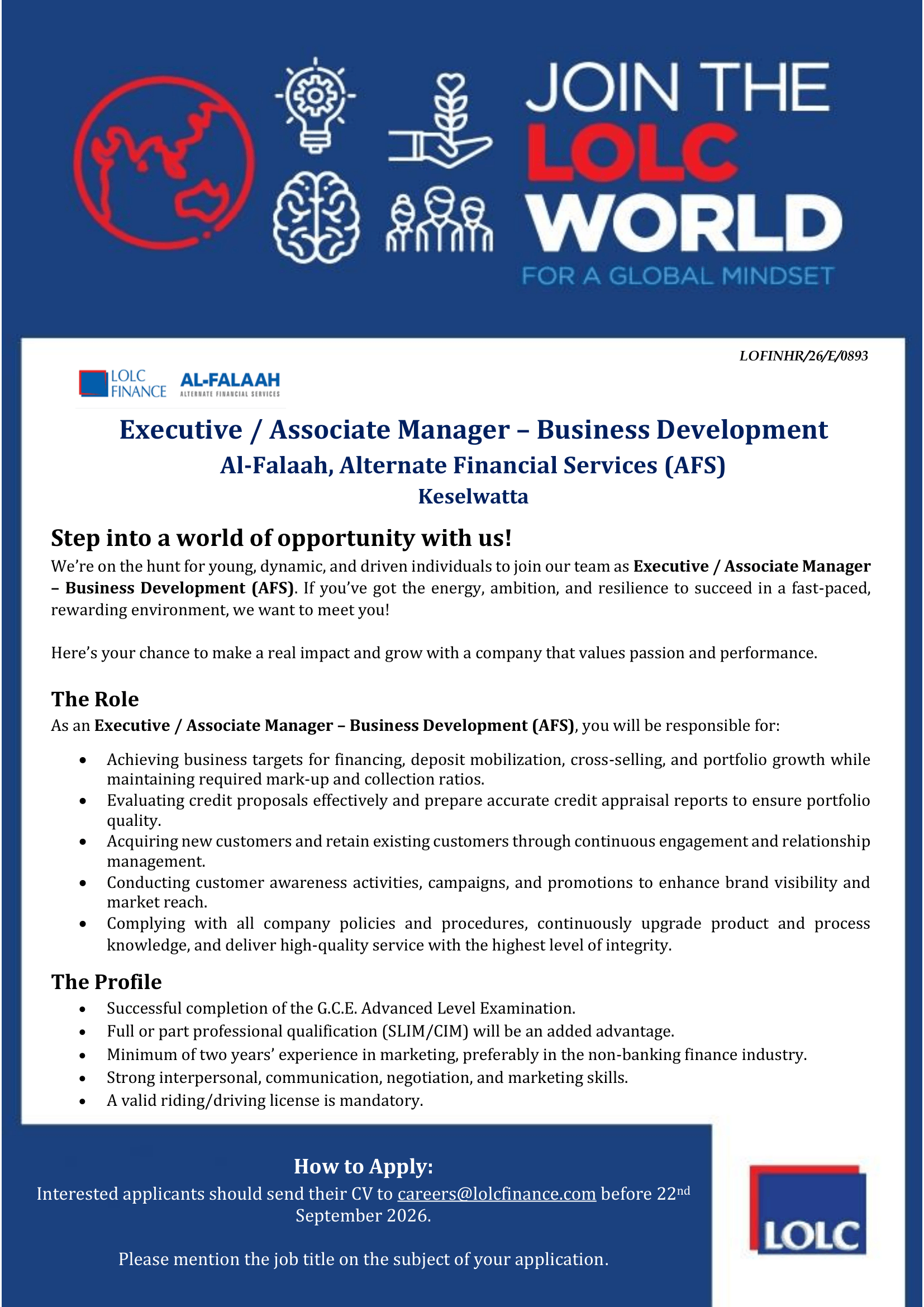 Global Mindset vacancy
