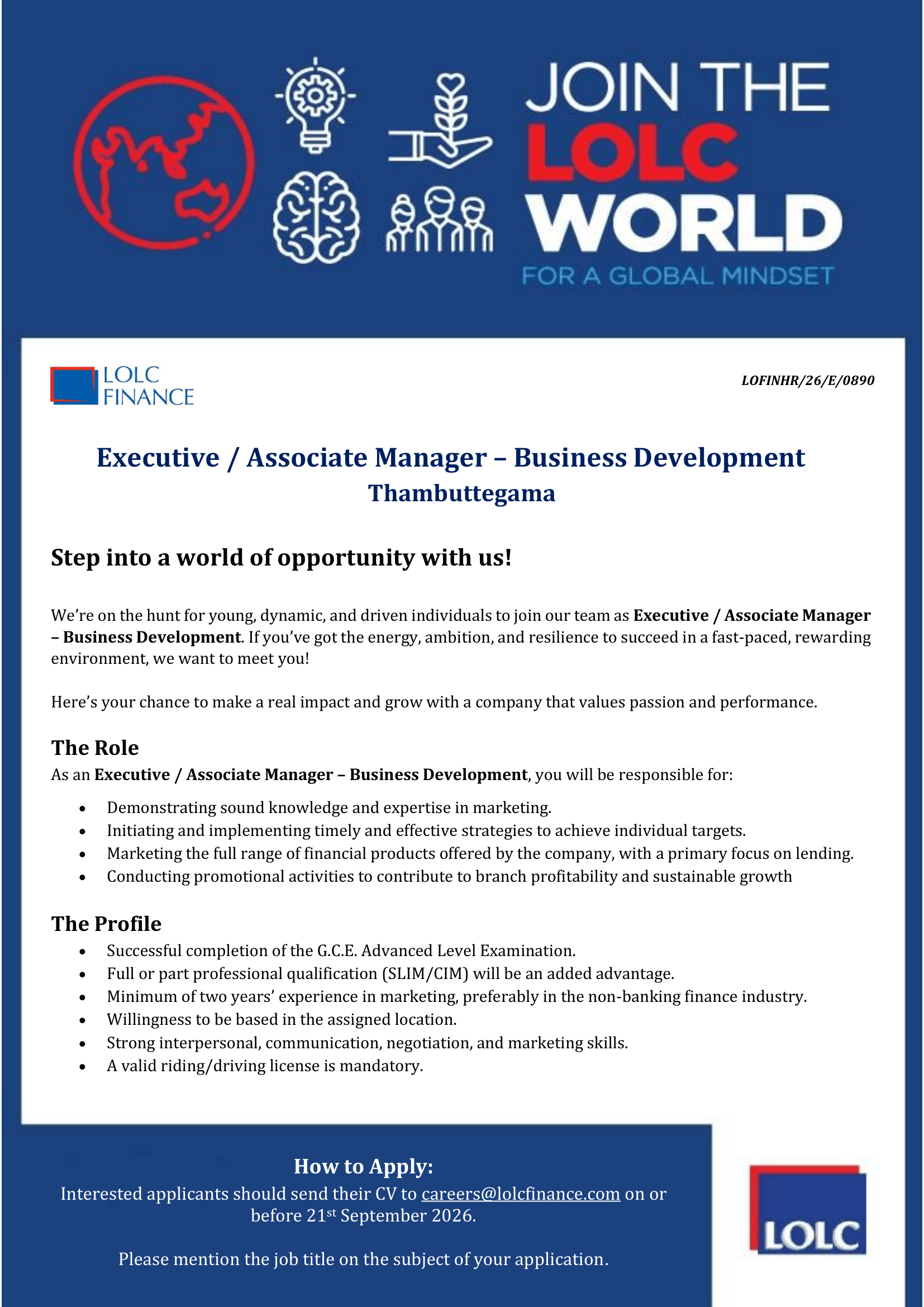 Global Mindset vacancy