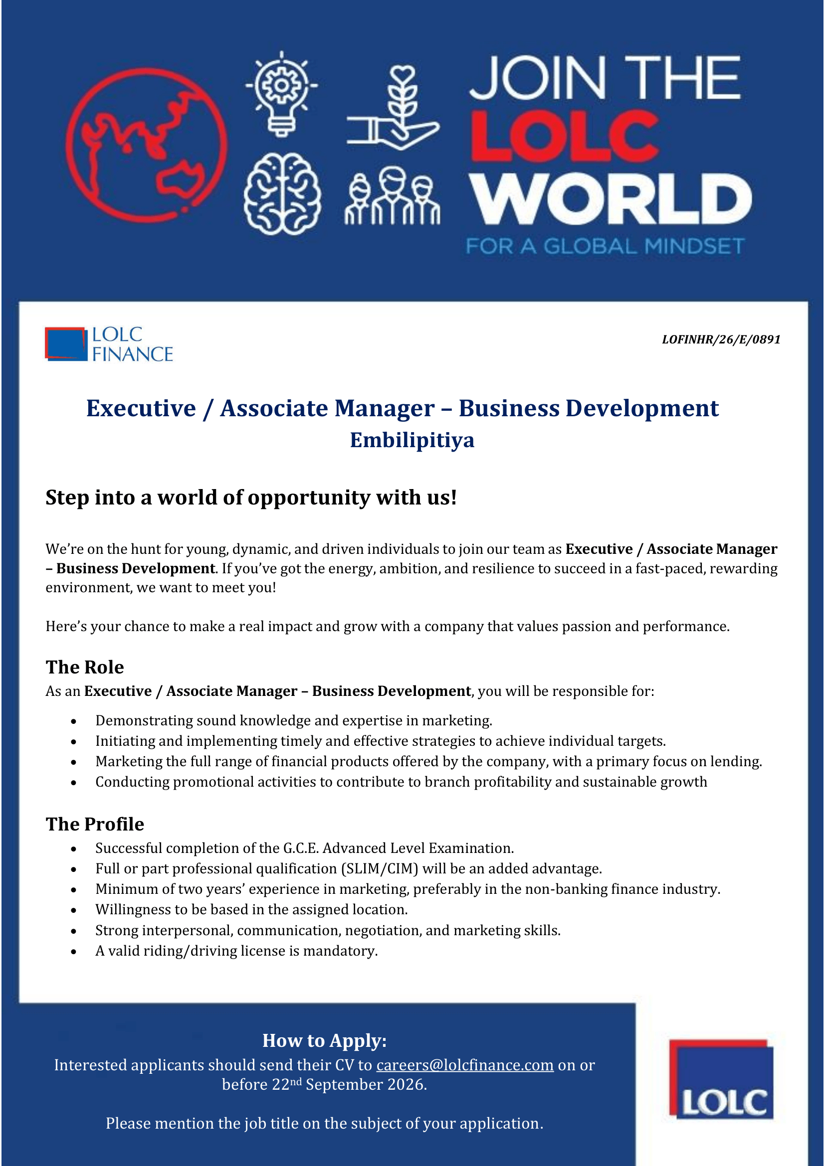 Global Mindset vacancy