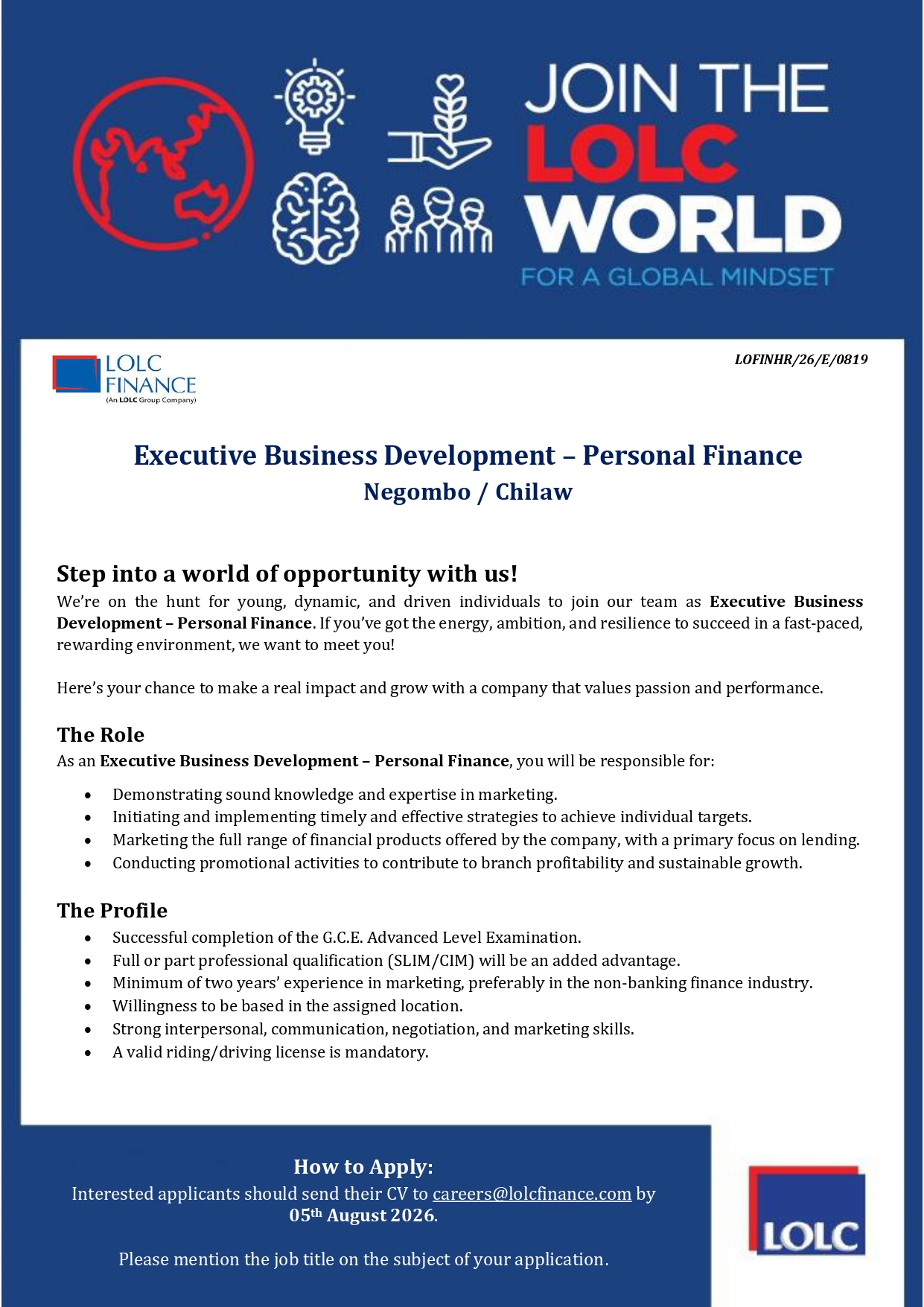 Global Mindset vacancy