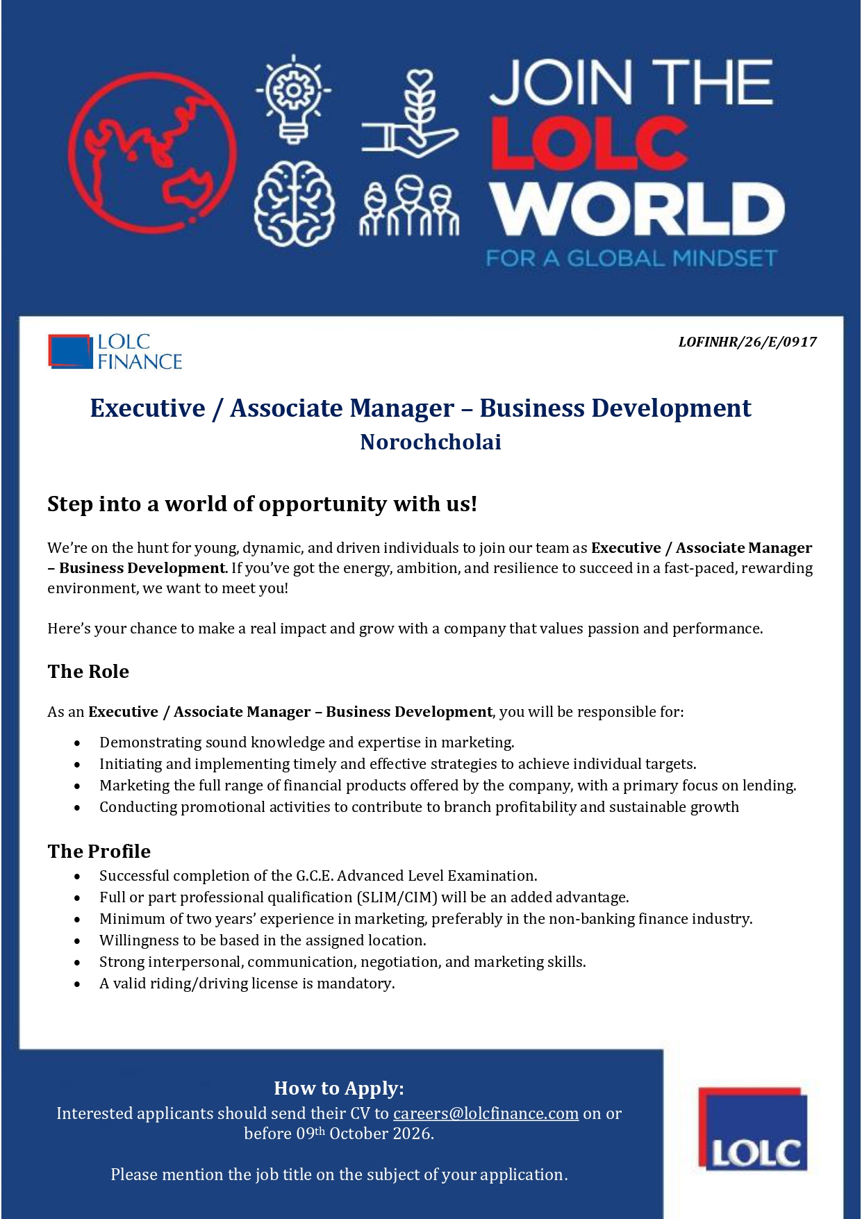 Global Mindset vacancy