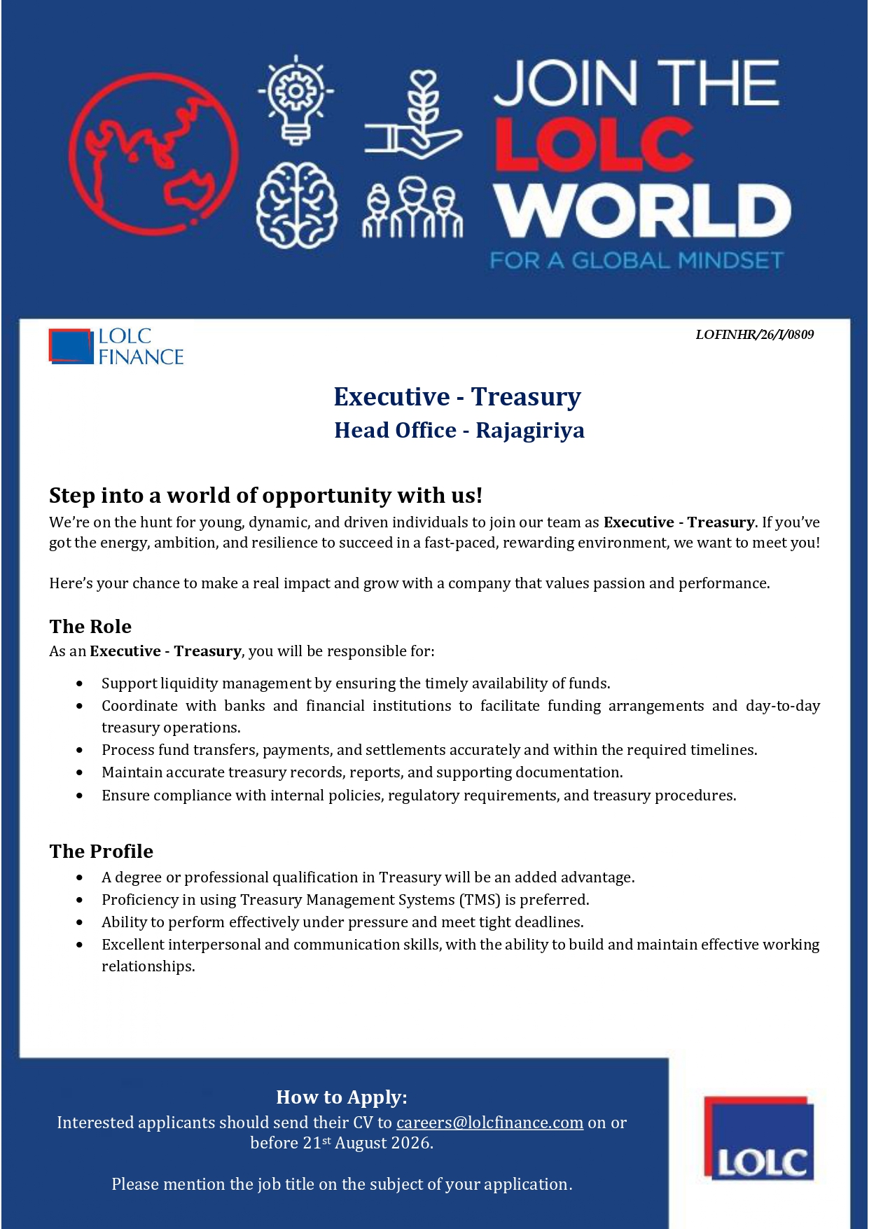 Global Mindset vacancy